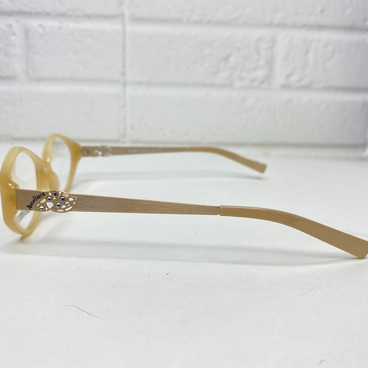 Anna‎ Greco Tan Full Rim Italian Designer NWOT Eyeglasses Womens H2645 Anna Greco Tan Full Rim Italian Designer NWOT Eyeglasses  main image 2