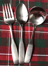 ONEIDA COMMUNITY STAINLESS STEEL PAUL REVERE SERVING SET LADLE FLATWARE LOT Of 3