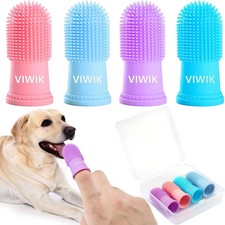 4-Pack Dog Toothbrush Kit - Finger Toothbrush for Medium to Large Dogs Puppies