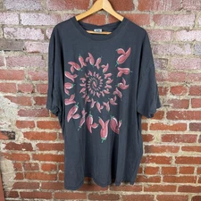 Vintage Liquid Blue Shirt Mens 4XL Black Chili Pepper Spiral Graphic 90s