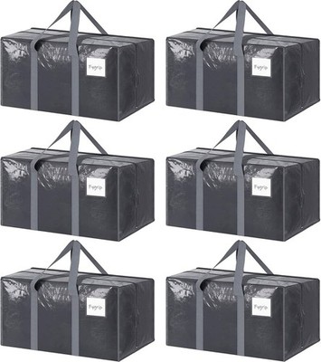 Fygrip 6-Pack Heavy Duty Moving Bags 29 x14 x13  Gray New Sealed