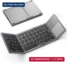 Foldable Bluetooth Keyboard with Touchpad, Ultra Slim Portable Wireless Keyboard
