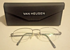 Van Heusen Eyeglasses Frame H102 Men Gunmetal HalfRim Rectangular 51-21-140 Case