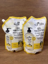 J.R. Watkins Gel Hand Soap Refill 34 FL OZ Each Lemon Scent Lot Of 2
