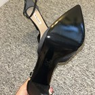 Nina Black Pointy Satin Strappy Platform Heels 9 M New — photo 4