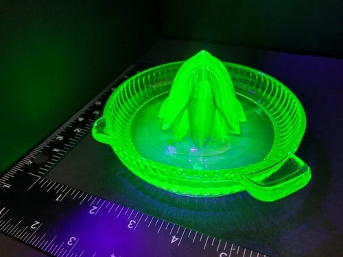 New ListingVintage 1930s Green Uranium Vaseline Depression Glass Citrus Reamer Juicer