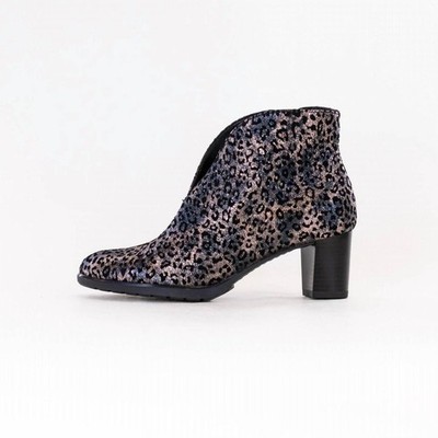 Ara Women's Oriel V Cut Bootie Titan Metallic Suede
