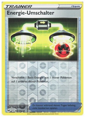 Energy Switch 162/202 Uncommon Sword & Shield Pokemon Reverse Holo Near Mint