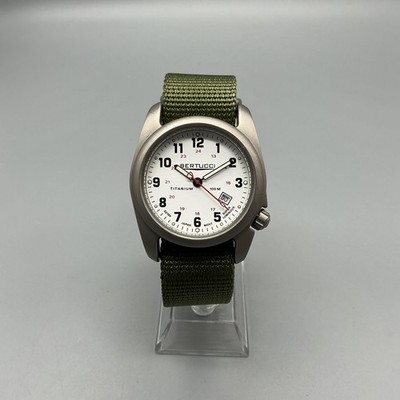 Bertucci Mens Watch 38mm Titanium Green Nylon A-2T 100M DX3 Field