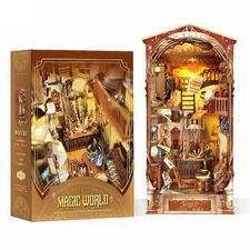 Magic World DIY Miniature Book Nook With Touch Sensitive Lights New Sealed