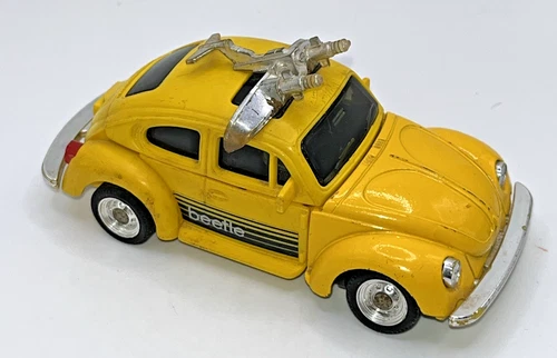 Super Gobots Bug Bite Beetle 1984 Yellow Complete Bandai VW Volkswagon
