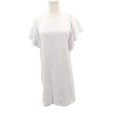 J. Crew White Textured Flutter Sleeve Dress Resort Preppy Classic Swiss Dot Sz 2