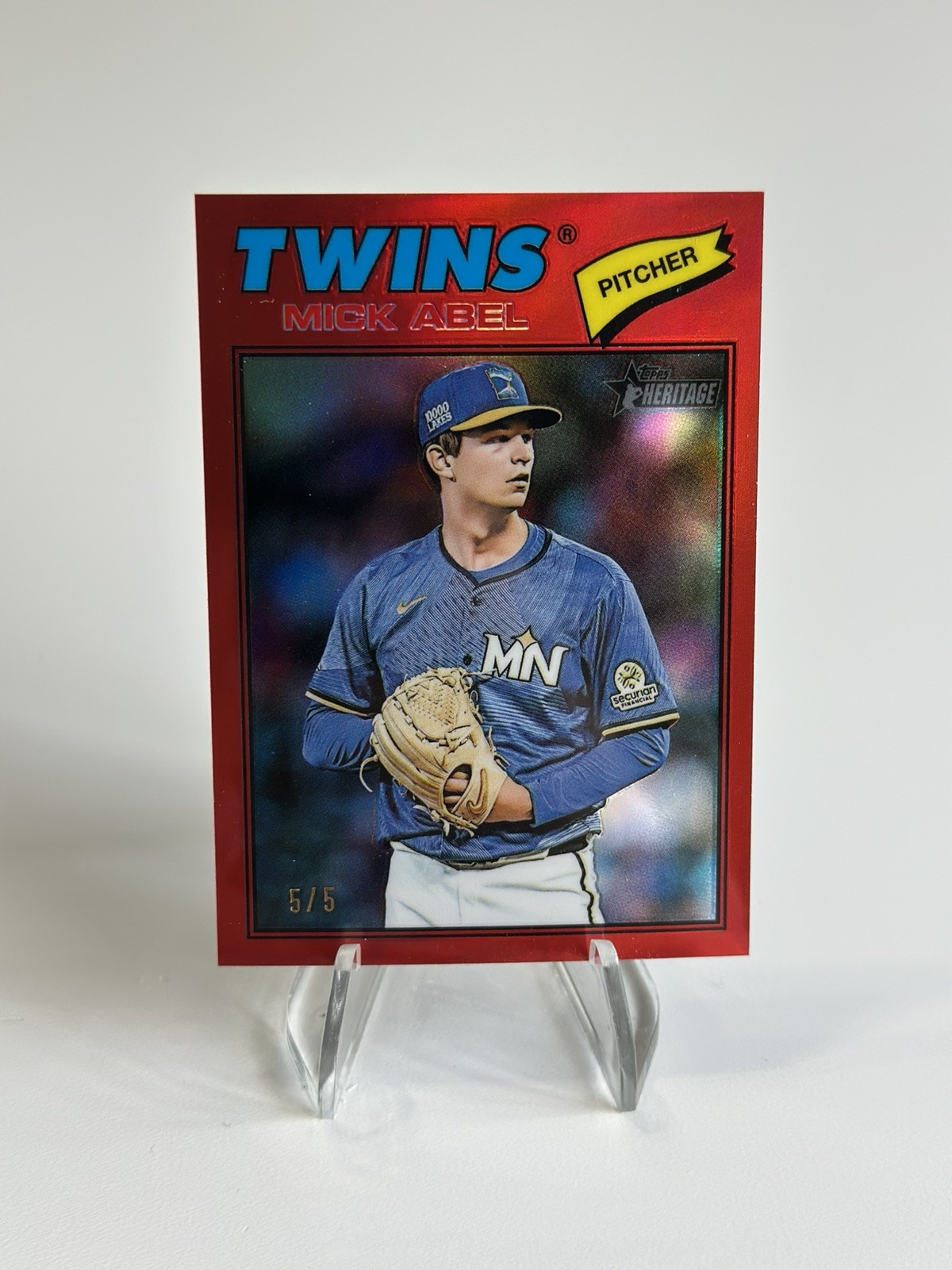 MICK ABEL 5/5 Topps 2026 Heritage #292 Red #’d /5 Chrome Bookend Minnesota Twins