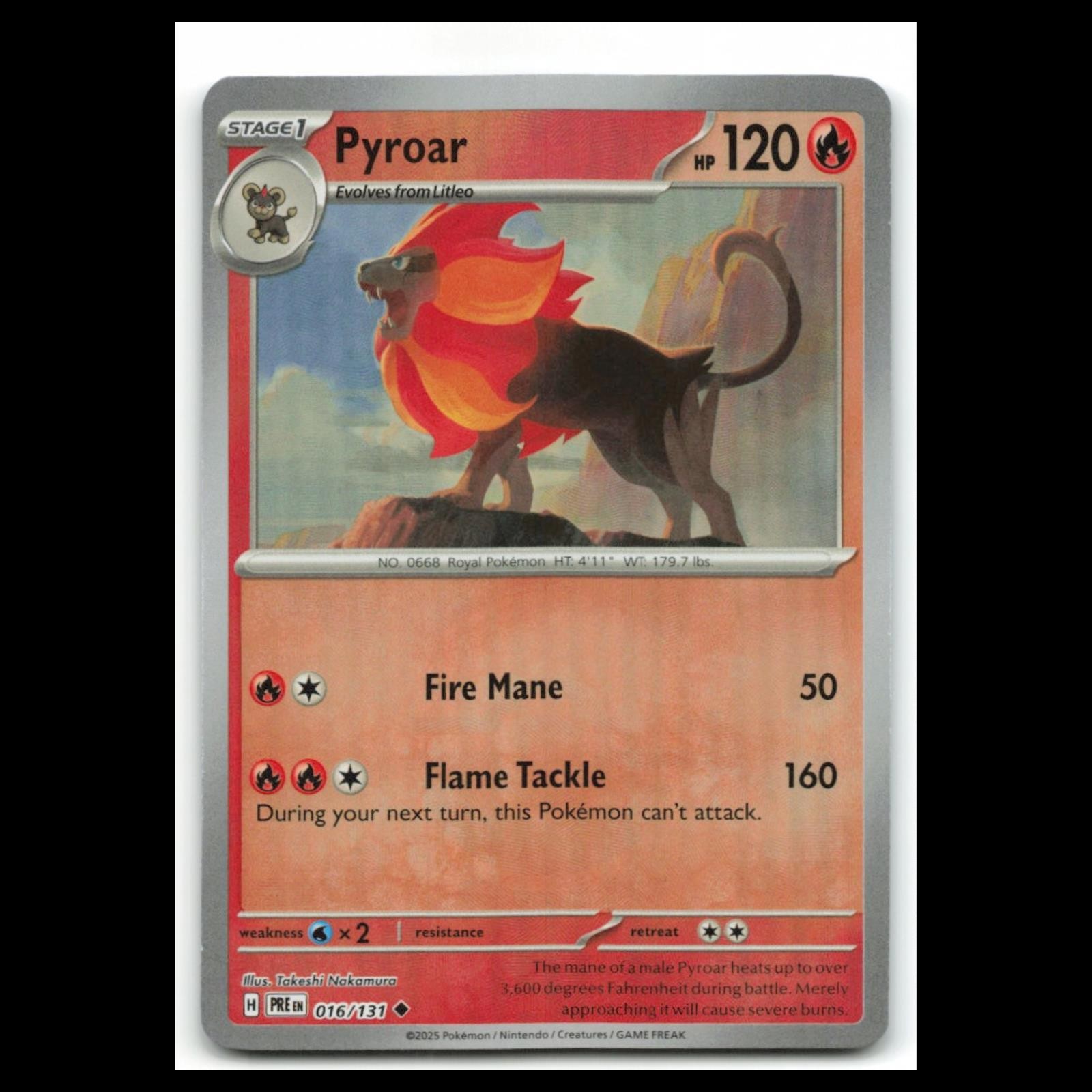 Pyroar #16 2025 Scarlet - Violet Series - Prismatic Evolutions Uncommon Pokemon