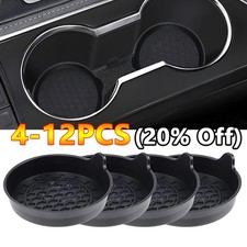 4-12Pack Silicone Car Cup Holder Coasters Universal Non-Slip Cup Inserts Black