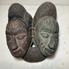 Authentic Hand-Carved Baule Mask - Ancestor & Spiritual Ceremony - Cote d'Ivoire