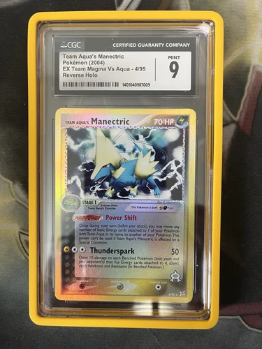 Team Aqua's Manectric 4/95 Team Magma vs Team Aqua Reverse Holo CGC 9