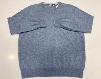 Brunello Cucinelli Men s 100% Cashmere Sweater Blue Size XL MSRP $1150