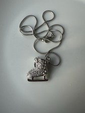 925 Rhodium Plated Ice Skate Necklace - Figure Skating Charm - Ice Skating Gift