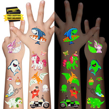 310 Pcs Luminous Temporary Tattoos for Kids,Mixed Styles Glow in the Dark Tattoo