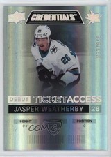 2021-22 Credentials Debut Ticket Access /999 Tier 1 Jasper Weatherby #106 12a0