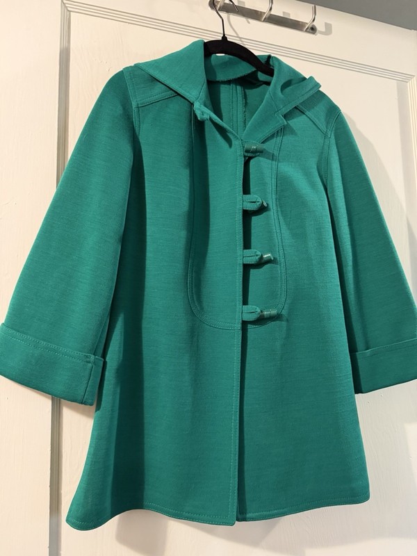 Butte Knit Women’s Vintage 1960s Wool Blend Hooded Toggle Coat. Size XS / S Euc