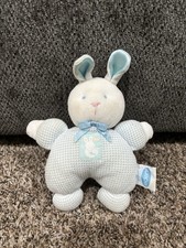 Eden Blue Bunny Rattle Plush Waffle Knit 7.5" Stuffed Toy Lovey Sweet Shakes
