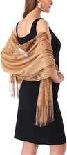Women s Floral Lace Shawls and Wraps for Evening Dress Fringe Lace Pashmina S...