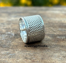 Silver Wide Filigree Eternity Band Ring, 925 Sterling Silver Artisan Crafte, ALL