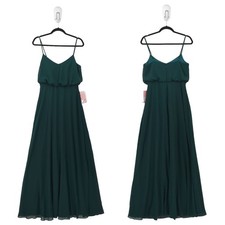Birdy Grey Women S Gwennie Dress Emerald Green Chiffon V Neck Sleeveless Maxi