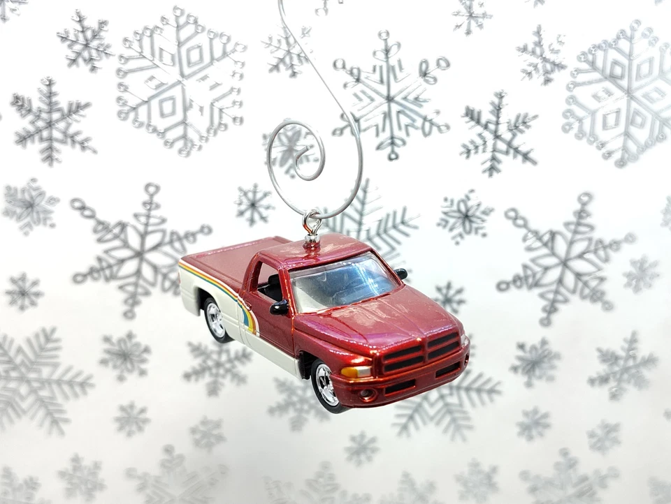 1994 Dodge Ram 1500 Custom Christmas Ornament Gift 1:64 Muscle Truck Car Striped - Image 2 of 4
