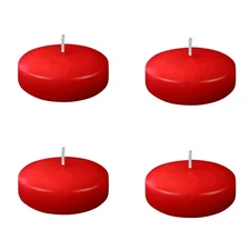 3-inch Red Floating Candles 4-Pack 10-Hour Unscented for Valentine's Day