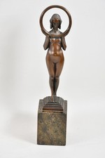 C33M75- Bronze Figurine Female Nude Art Nouveau 
