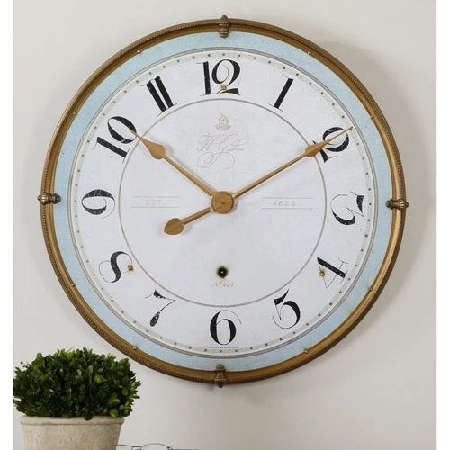 Uttermost Torriana Antiqued Goldtone and Ivory Wall Clock - Picture 2 of 2