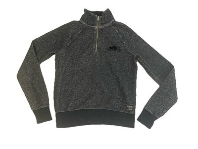 Roots Sweatshirt Mens Medium Gray 1/4 Zip Pullover Athletics Embroidered Logo