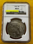 1922-S $1 Peace Silver Dollar MS63 NGC  Graded ￼