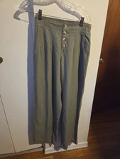 Rewash Women's Olive Green Button Fly High Sz S