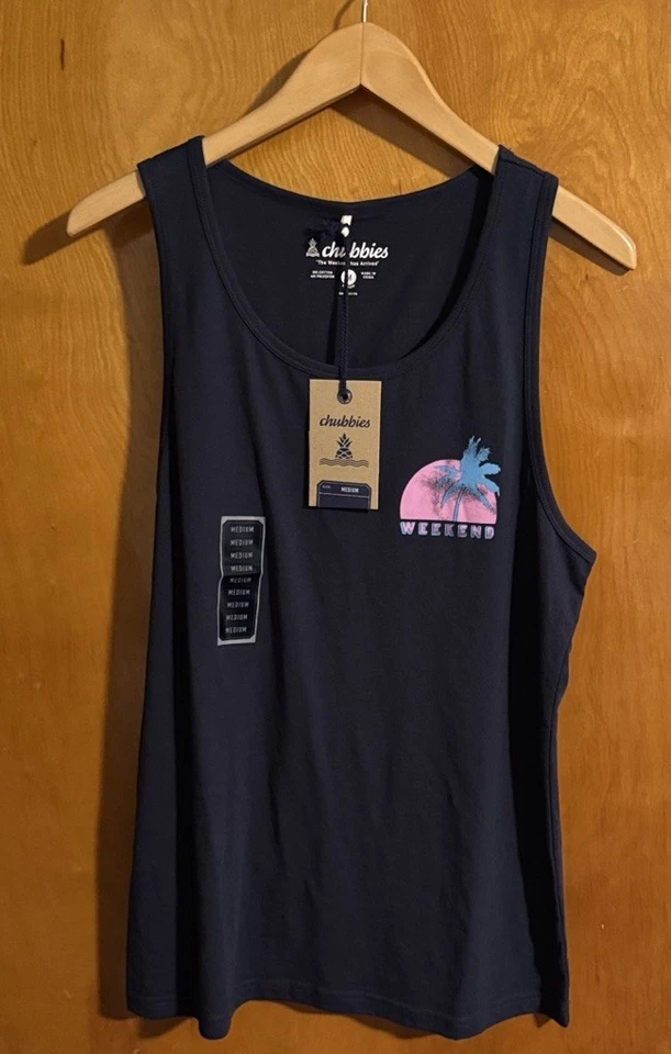 Chubbies Tank Top Mens Medium Navy Pink - Image 2 of 2