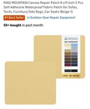 King Mountain Canvas Repair Patch 9x11 Beige Self Adhesive Waterproof 18 Patches