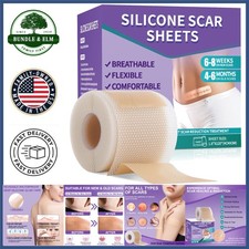 Reusable Silicone Scar Strips 1.6" x 120" for Acne, C-section and Stretch Marks