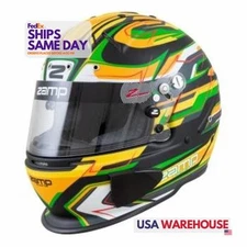 Zamp ZAMH760C49XL Snell SA2020 FIA Approved X-Large Green Black Helmet Performan