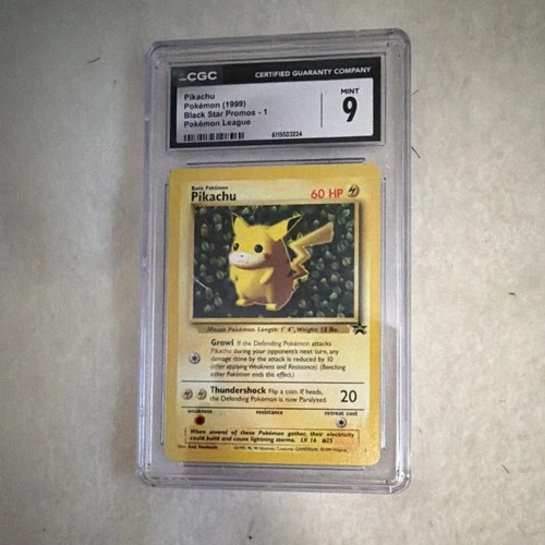Pokémon Pikachu Black Star Promo CGC 9 Wizards 1999 Pokémon League TCG Card #1