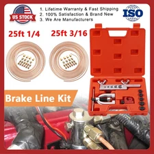 Racewill 25ft 3/16 + 1/4 Copper Coated Brake Line & Double & Single Flaring Tool