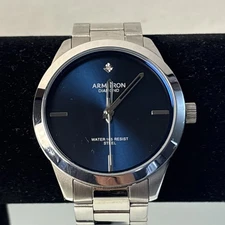 Armitron Diamond Blue Dial Stainless Steel Quartz Watch 20/5459NSV WR