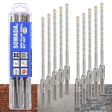 3/16-Inch x 6-Inch SDS Plus Drill Set of 10 Pcs SDS-Plus Rotary Hammer Drill ...