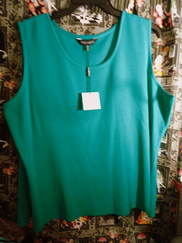 Canotta senza maniche Ming Wang Kelly verde in maglia nuova con etichette 3X MLE carriera da viaggio $150 - Foto 3 di 5