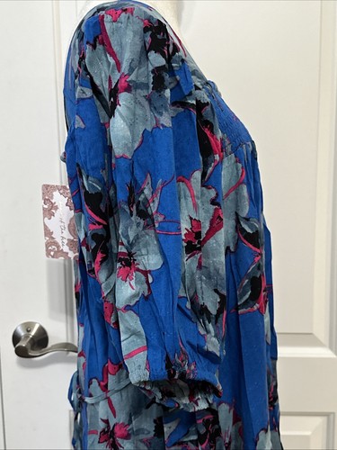NWT Band Of The Free Soria Floral Mini Dress Lapis Blue Slate S - Picture 7 of 14