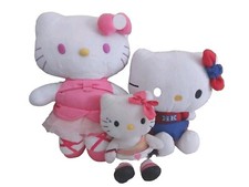  Bundle 3 x Hello Kitty Plush Soft toys. Retro, Cheerleader Ballerina 20/23/32cm