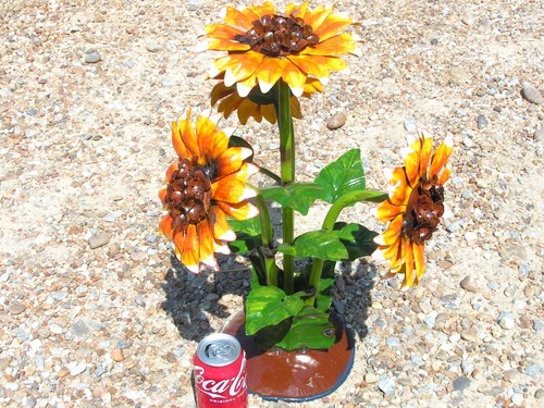 Metal Art garden Flower Sunflower sculpture, Junk Iron Art, 2 - Picture 3 of 11