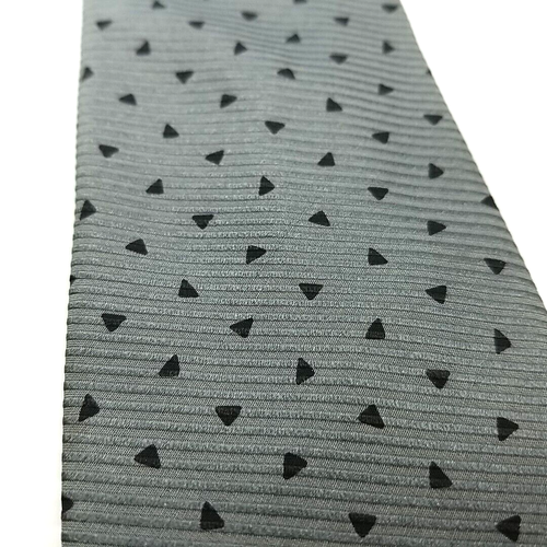 Vtg Giorgio Armani Luxury Narrow Tie Gray Geometric Pattern Necktie 57" x 3" - Picture 3 of 7